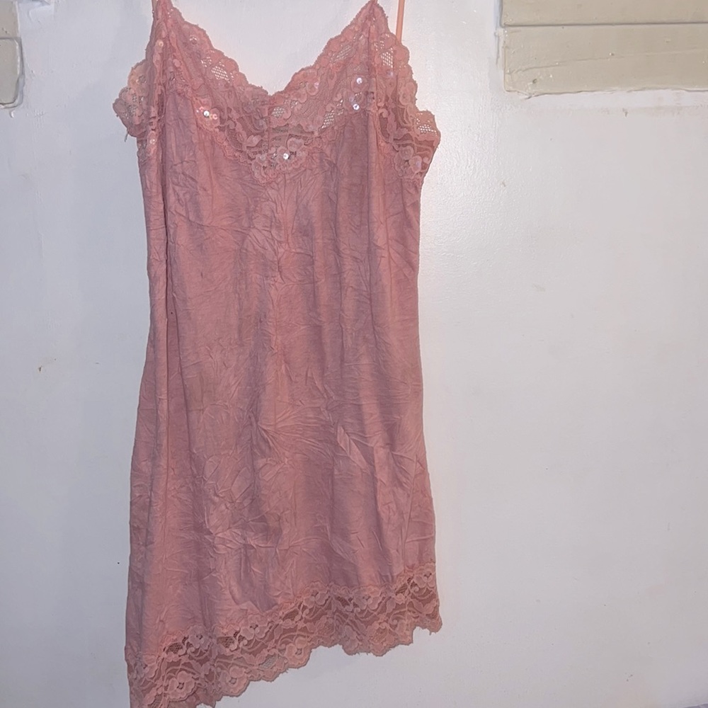 Vintage late 90s Guess Lace & Silky Asymmetrical Spaghetti Top Shirt -Sz Small